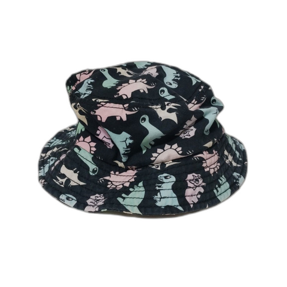 Hot Topic hat Womens black pastel dinosaur graphic bucket cap Kidcore Twee - Picture 3 of 6